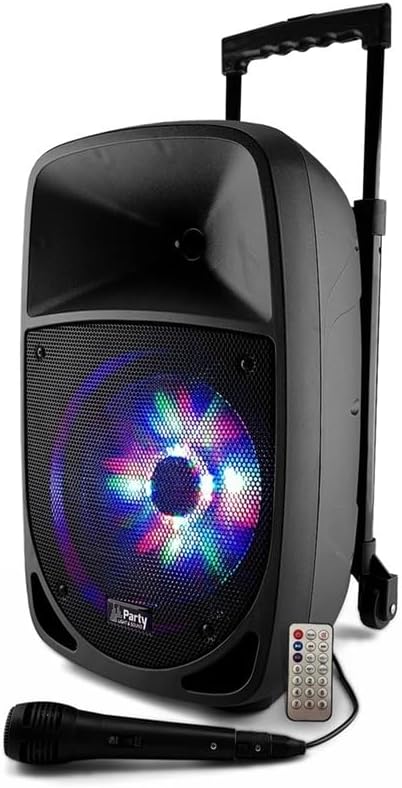 PARTY-8LED - PARTY - 200 W RMS, 8"/20 cm grosser batteriebetriebener Lautsprecher mit 1 Mikrofon am