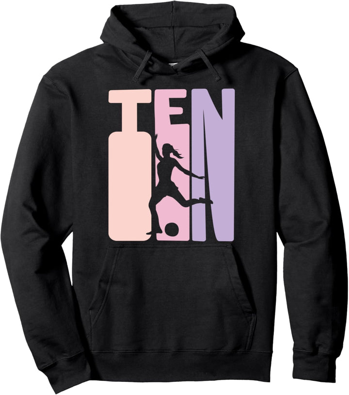 10. Geburtstag Fussball Fan Mädchen Fussballerin 10 Jahre alt Pullover Hoodie