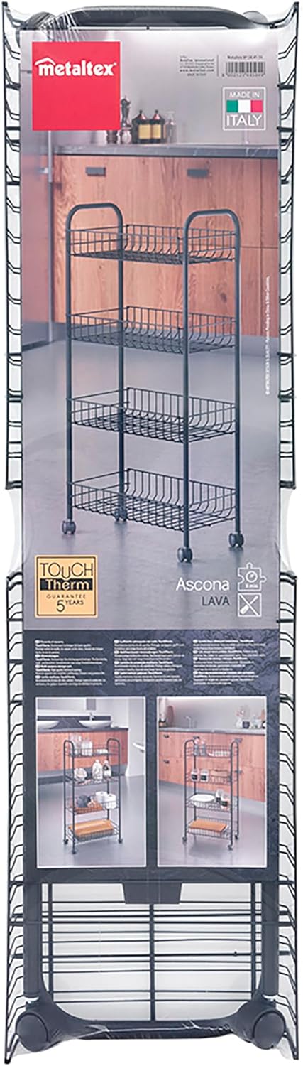 Ascona Lava Allzweckwagen 4 Etg. 41x26x86cm TouchTherm Schwarz, Schwarz