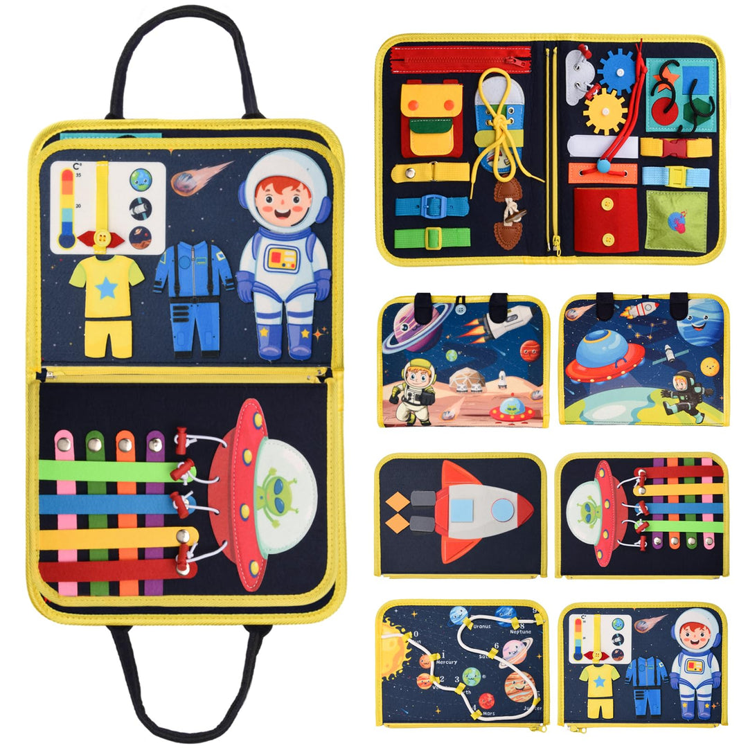 Montessori Busy Board ab 1 Jahr, 4-Schichten Activity Board für Kleinkinder Baby ab 1 2 3 4 Jahre mi