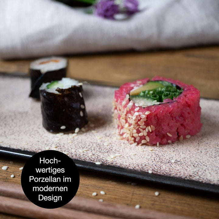 Moritz & Moritz VIDA 10-tlg. Sushi Geschirr Set für 2 Personen - Sushi Servierset mit 2x Sushi-Telle
