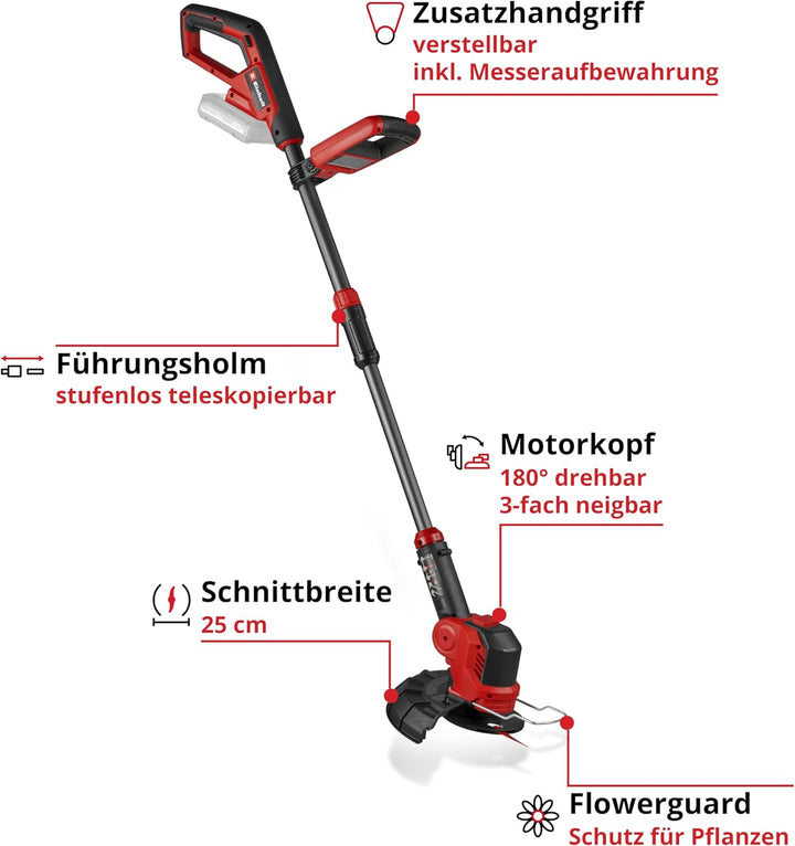 Einhell Akku-Rasentrimmer GE-CT 18/25 Li-Solo Power X-Change (18 V, 25 cm Schnittbreite, dreh- und n