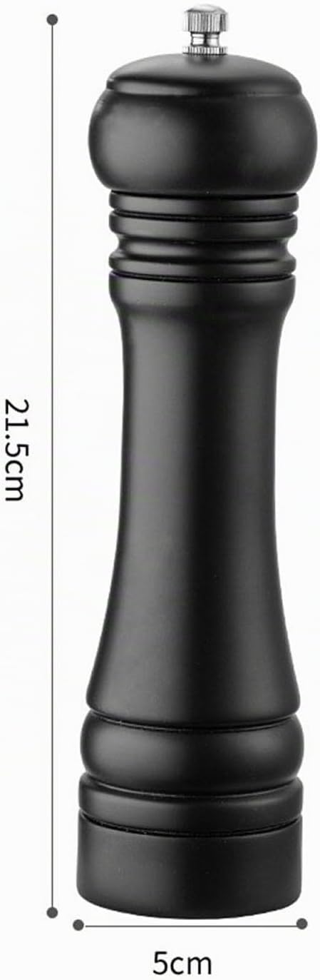 BINHAI Schwarzes Salz- und Pfeffermühlen-Set, manuelle Pfeffermühle aus Holz, solide mit starken, ei