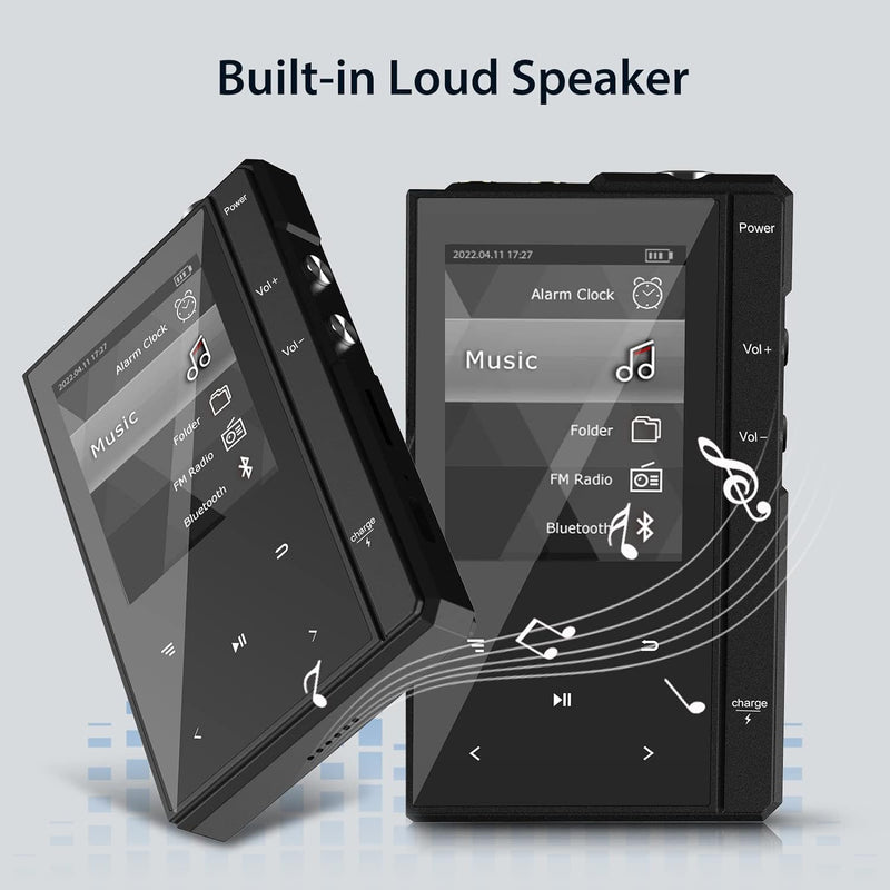 32GB MP3 Player mit Bluetooth 5.0, Phinistec Z6 Tragbarer Musik Player mit HD-Lautsprecher, Super-Ak