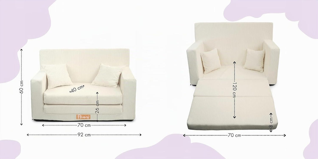 Flumi Personalisierte Kindercouch Kinder Sessel Sofa Schlafsofa jugendzimmer mit Gravur KINDERNAME S