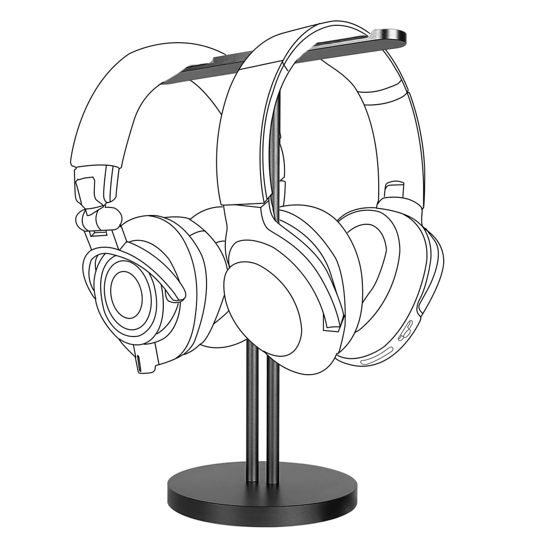 GEEKRIA Doppel-Kopfhörer-Ständer aus Aluminiumlegierung für Over-Ear-Kopfhörer, Gaming-Headset-Halte