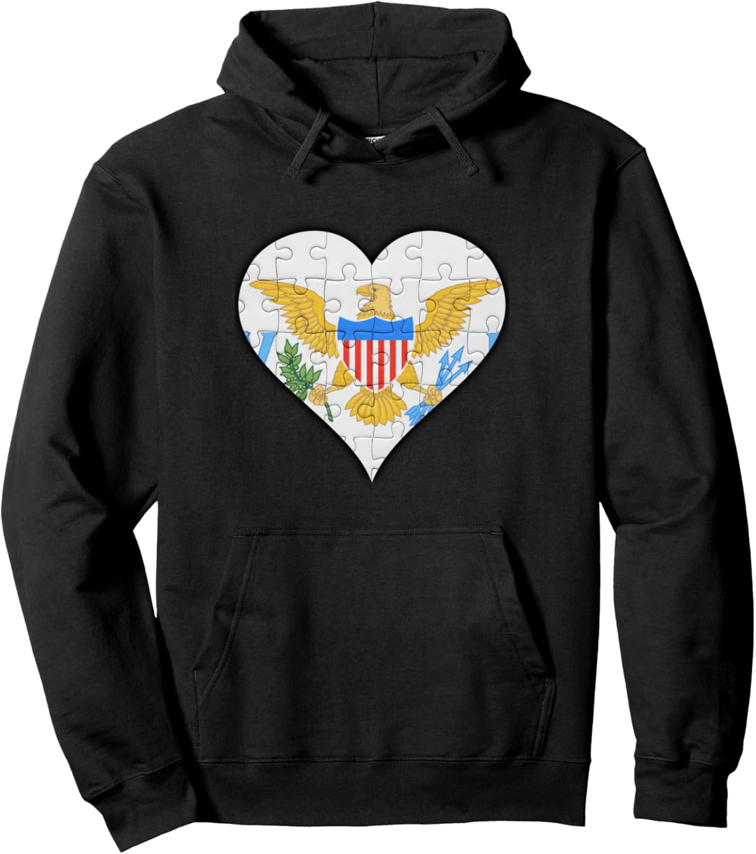 Jungferninseln Virgin Islander Flagge Herz Pullover Hoodie