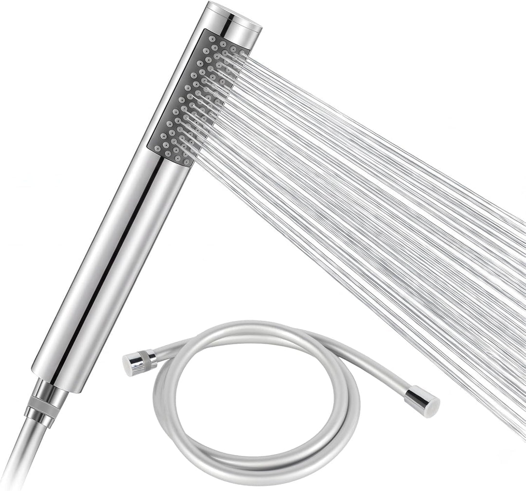 Handbrause für Badezimmer, Verchromt. (Silber mit Wasserrohr), Silber mit Wasserrohr