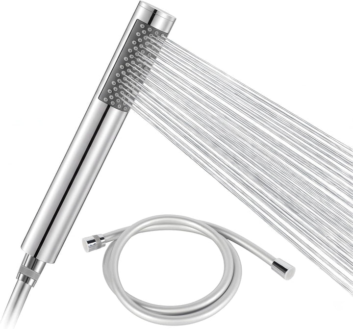 Handbrause für Badezimmer, Verchromt. (Silber mit Wasserrohr), Silber mit Wasserrohr