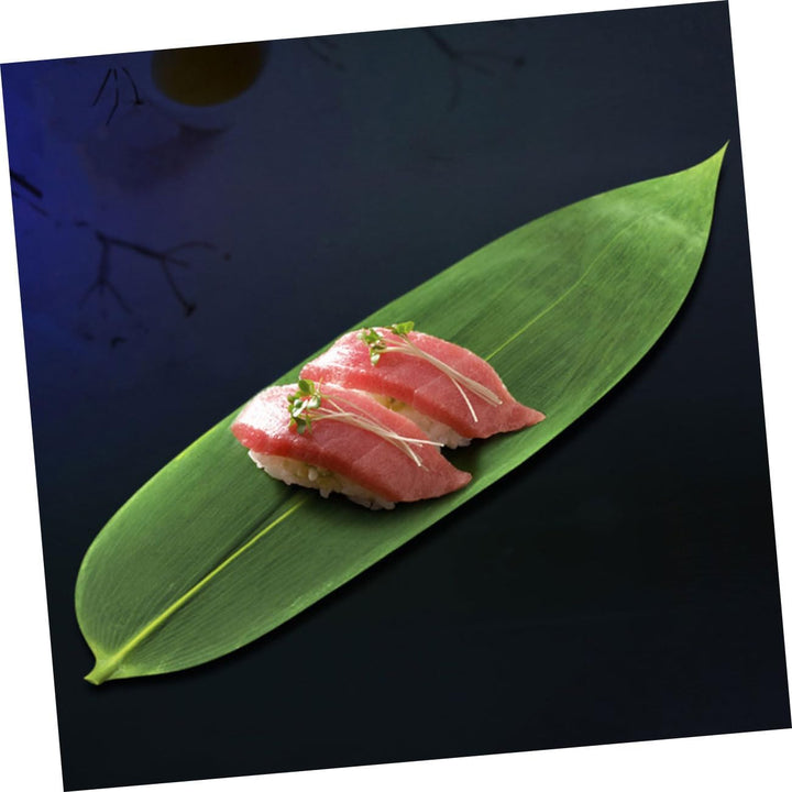 BESPORTBLE 100stücke Bambusblätter Dekoblatt Japanische Essensmatte Sushi Rollmaschine Sashimi Dekob