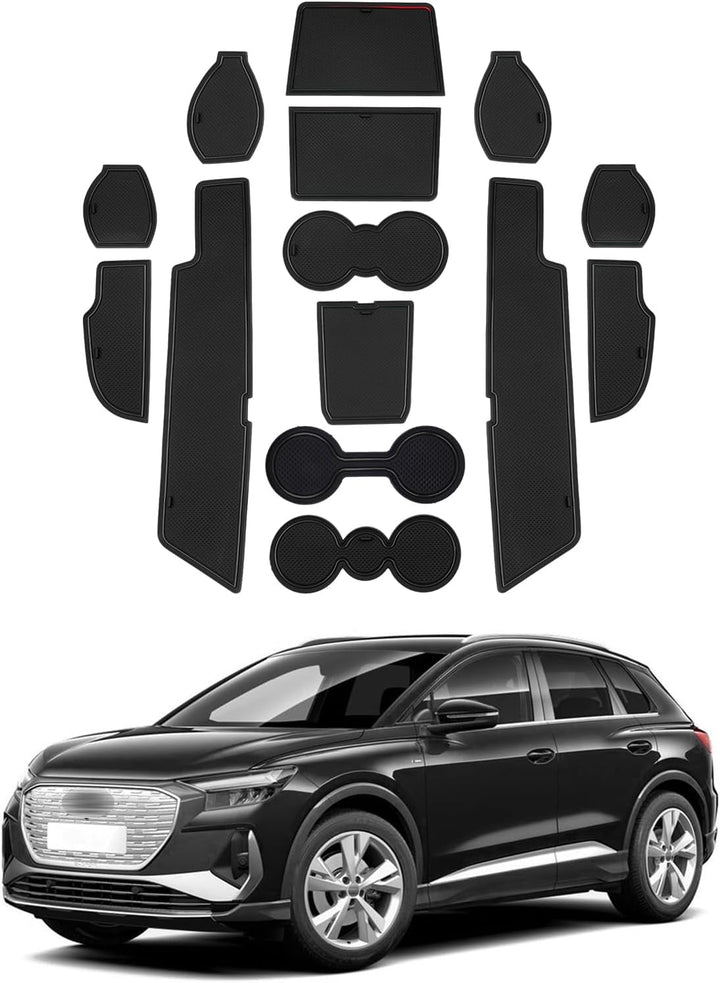 LFOTPP Kompatibel mit AUD-i Q4 Etron 2021 2022 2023 Anti-rutsch Gummimatten Set, Mittelkonsole Armle