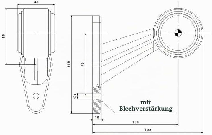 2 x LED Gummi Begrenzungsleuchte Seitenleuchte 12V 24V mit E-Prüfzeichen Positionsleuchte Auto LKW P
