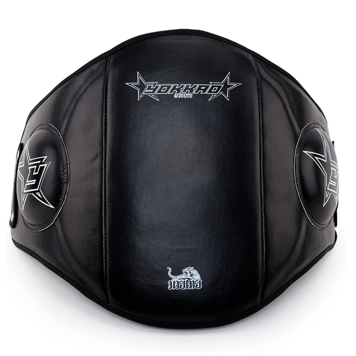 Yokkao Belly PAD Premium Cowhide Leather Institution Black, Institution Black
