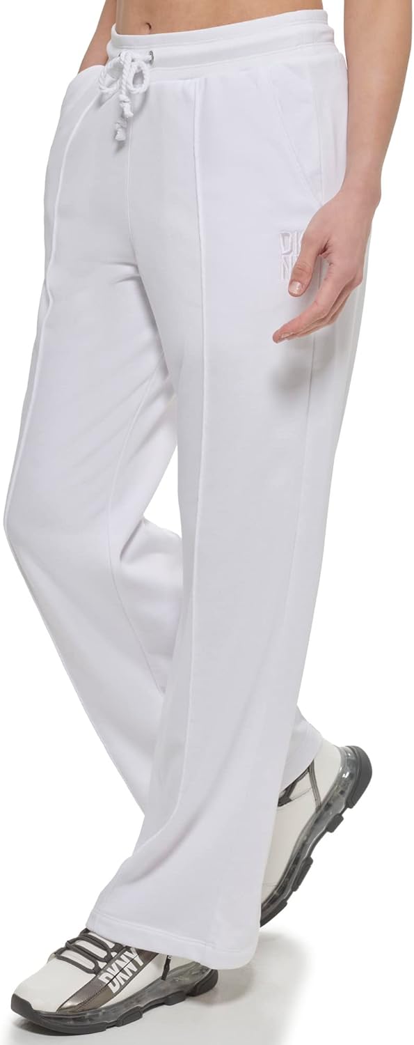 DKNY Damen Track Pants Loose Joggers M Weiss, M Weiss