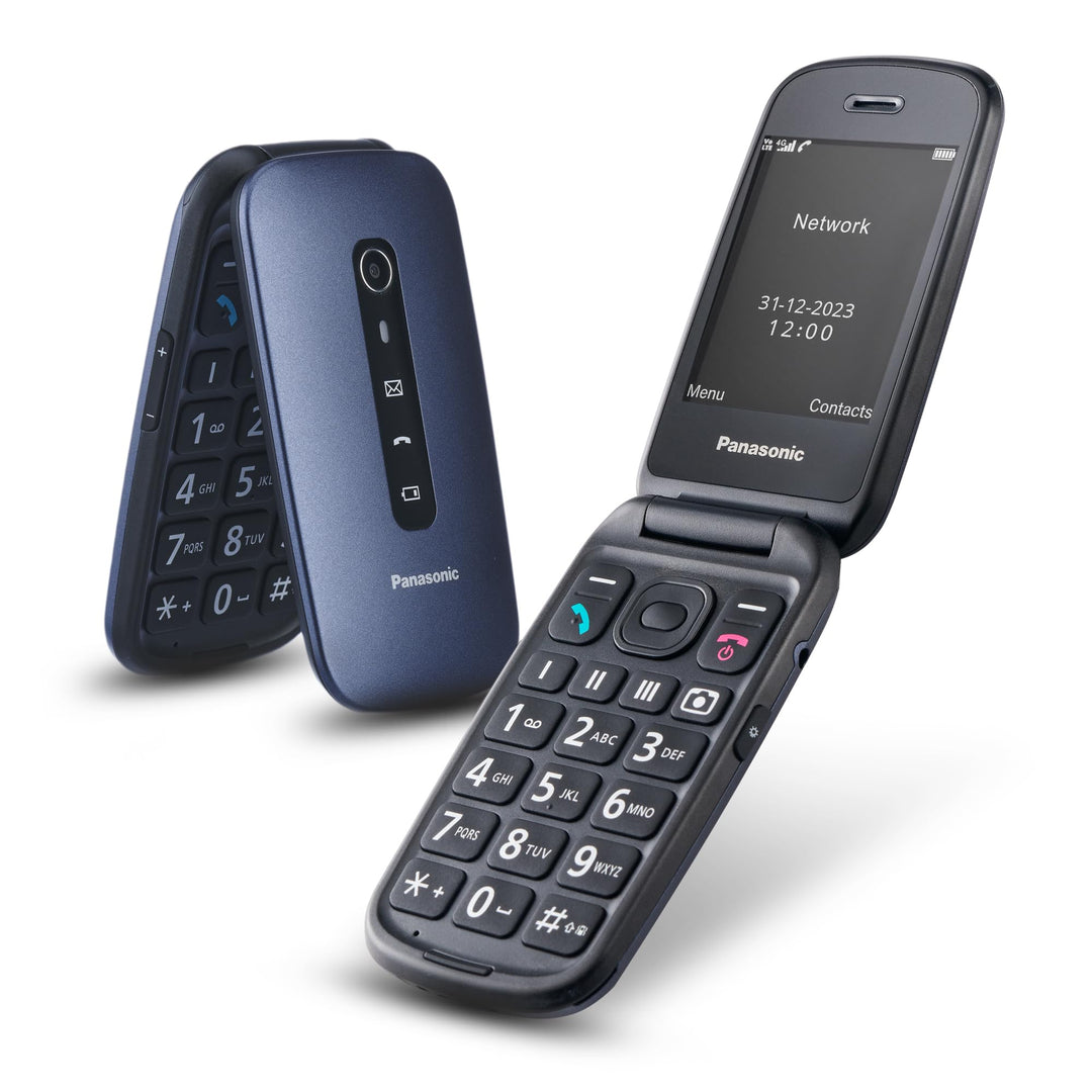 Panasonic KX-TU550EXC 4G Essentials Clamshell Handy für Senioren, 1,2 MP Kamera, Seniorentelefon mit