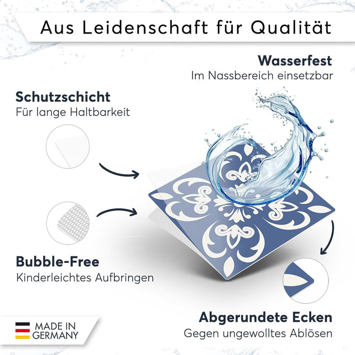 CREATISTO Klebefliesen Stickerfliesen Fliesenfolie - Aufkleber Sticker für Wandfliesen I Klebefliese