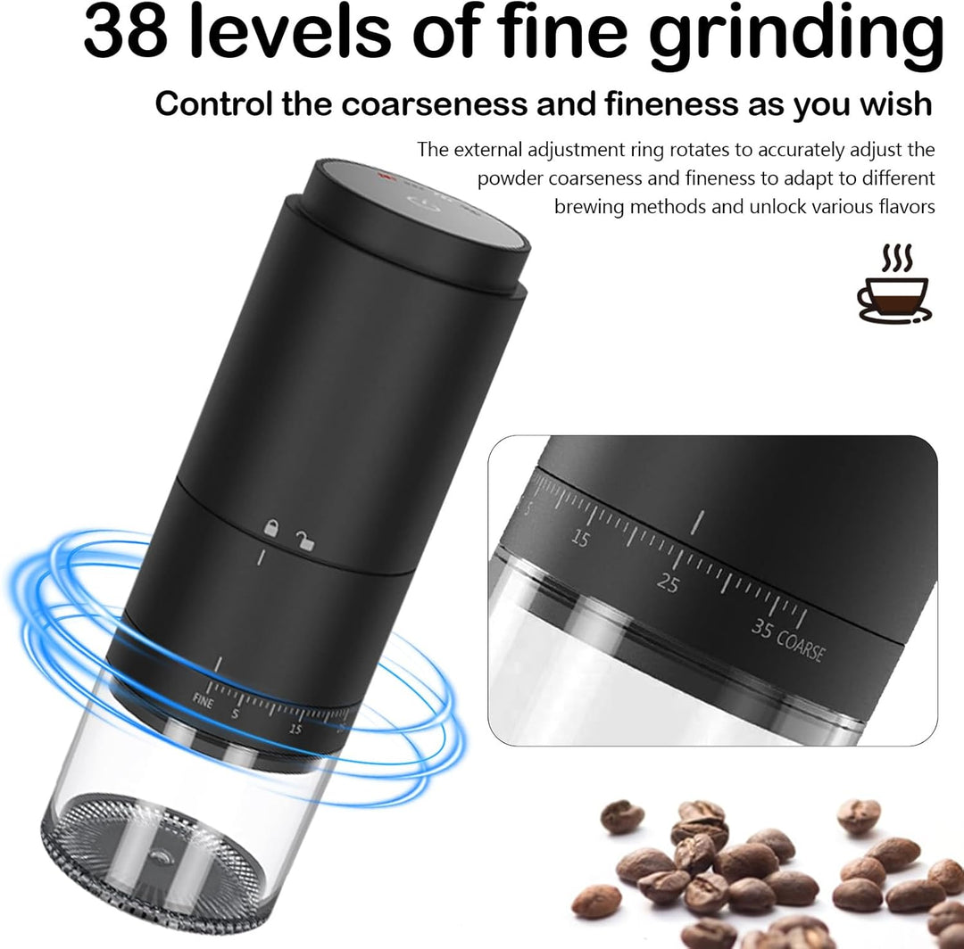 Kaffeemühle Elektrisch, Keramik Kegelmahlwerk Kaffeebohnenmühle Elektrisch mit Einstellbarer Grobhei
