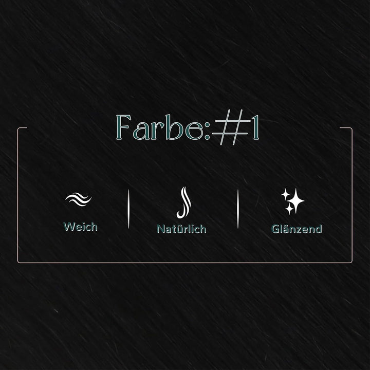 Easyouth Tressen Echthaar Extensions Sew in Echthaar Tressen 14 Zoll Farbe Pechschwarz 70g Human Hai