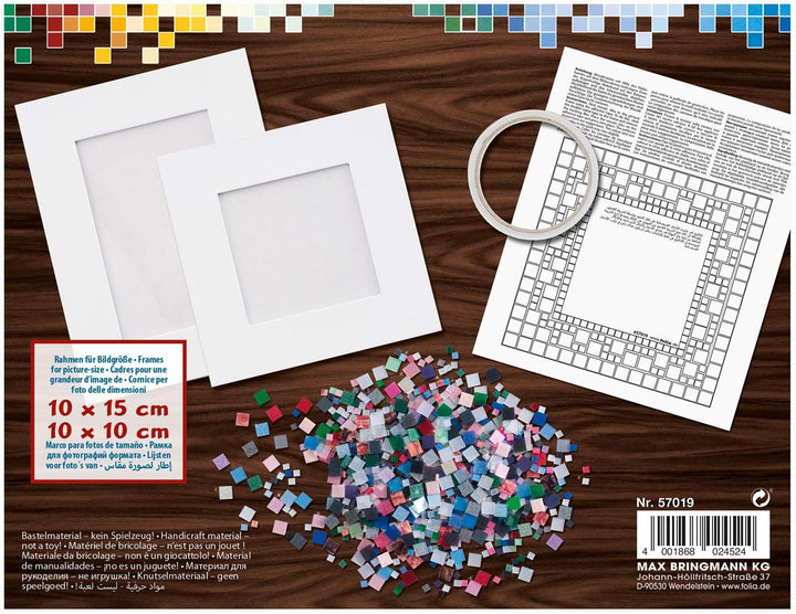 folia 57019 - Mosaik Bastel Set, mit über 800 Teilen - ideal zur Gestaltung individueller Bilderrahm