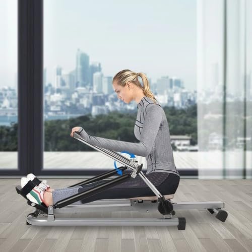 Rudergerät Klappbar mit 12 Widerstand Einstellbares Heimrudergerät LCD-Monitor Fitnessgerät Belastun