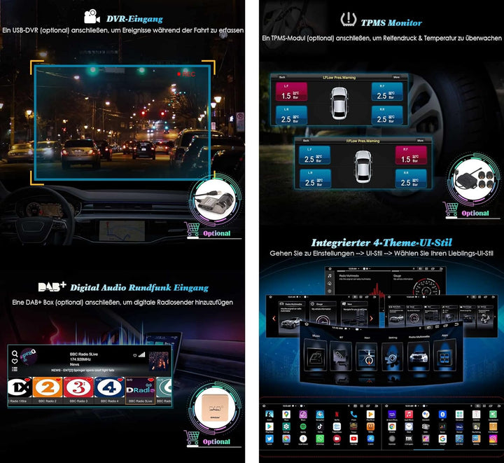 Erisin 8.8" Android 12 8-Kern Autoradio GPS Navi für BMW 3er E90 E91 E92 E93 5er E60 E61 6er E63 E64
