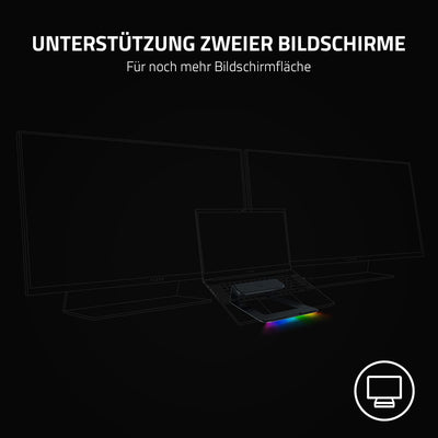 Razer Laptop Stand Chroma V2 - Ergonomischer Laptop-Ständer inklusive 4-fach-USB-C-Hub (3-Port USB 3