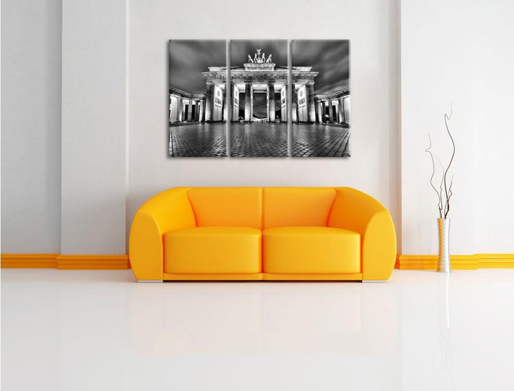 Pixxprint Brandenburger Tor als Leinwandbild/Grösse: 3 Teilig (120x80 cm) cm/Wandbild/Kunstdruck/fer