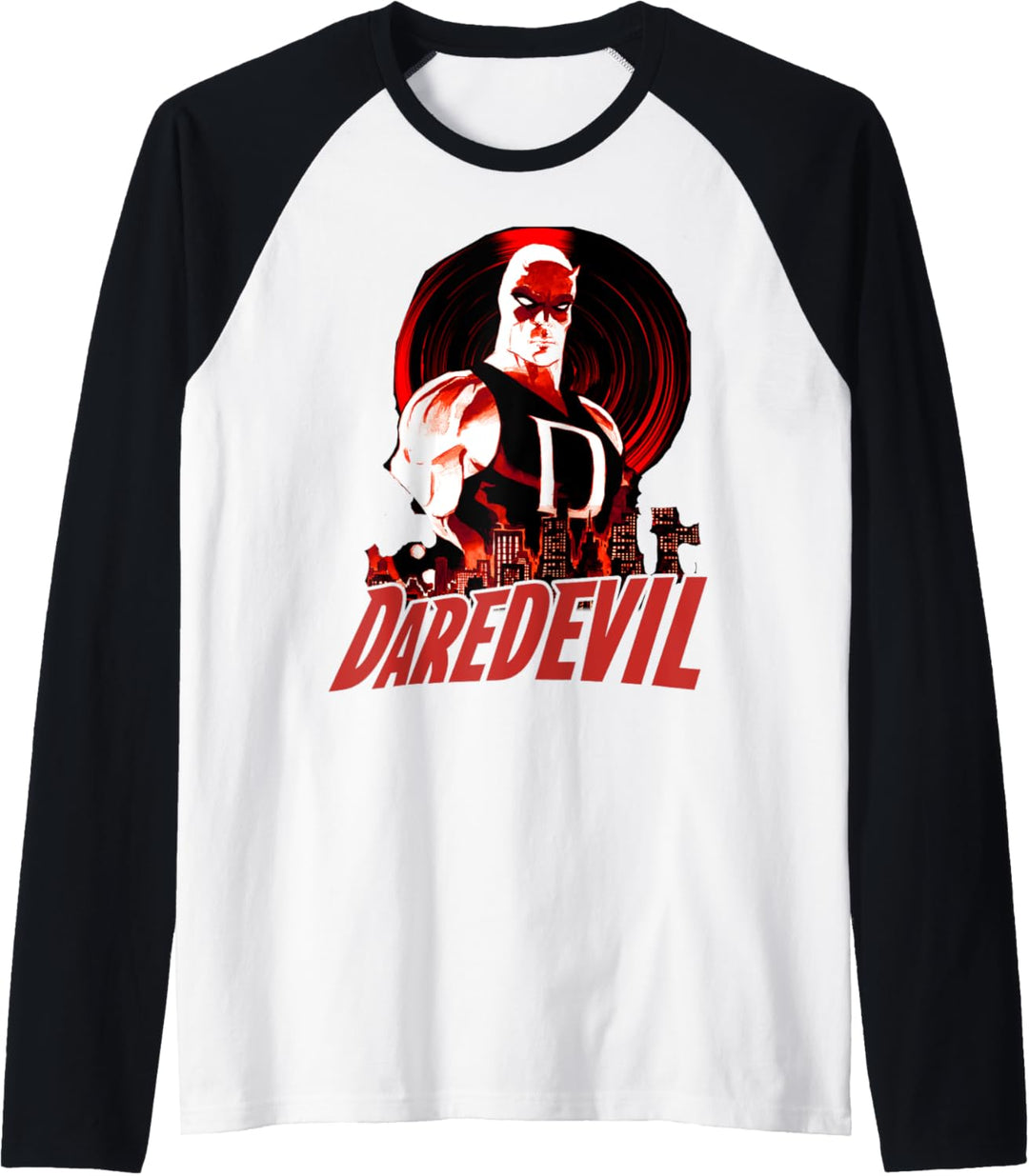 Marvel Daredevil Red Cityscape Raglan
