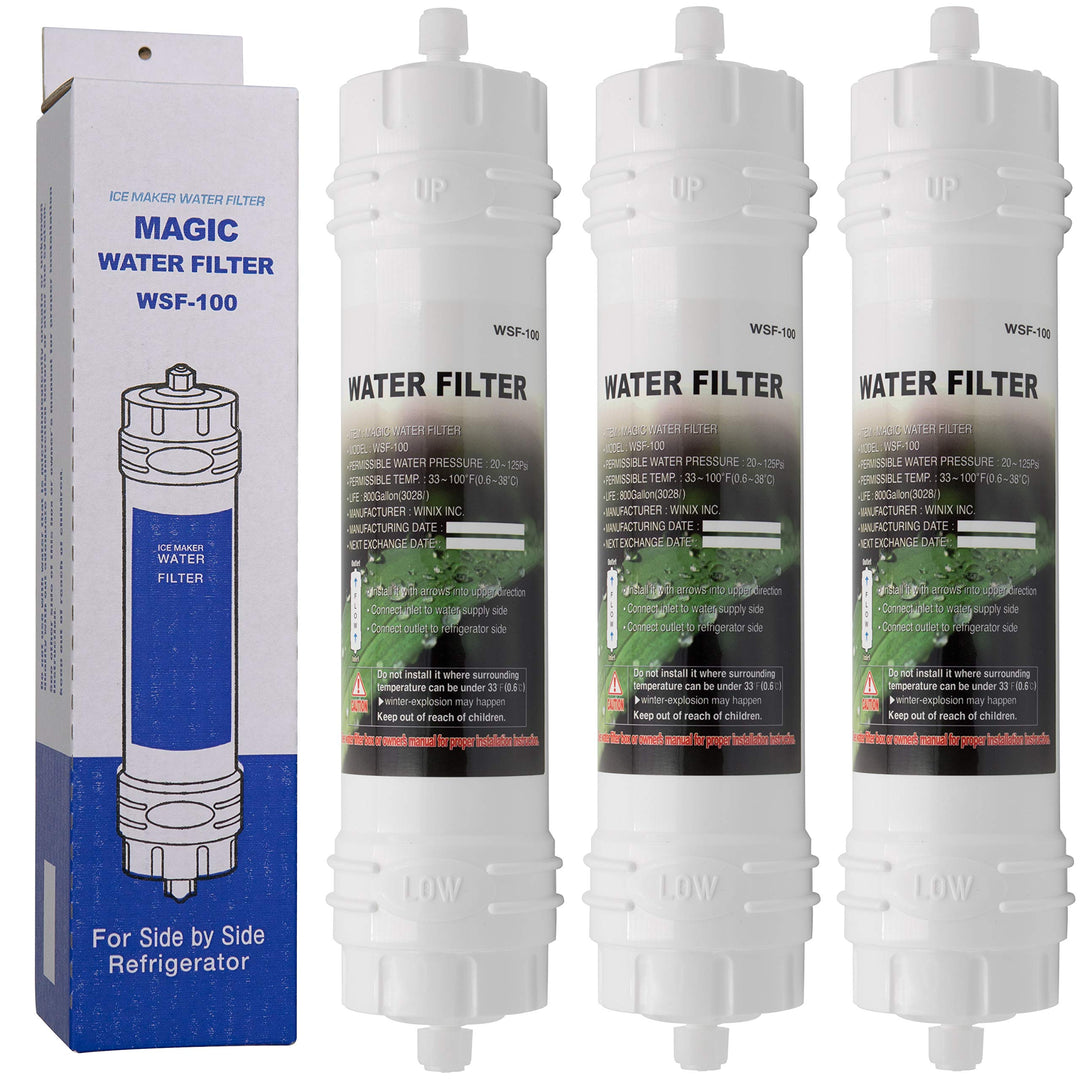 WSF-100 | 3er Pack - Wasserfilter mit Schraubverschluss kompatibel mit Samsung Kühlschränken - exter