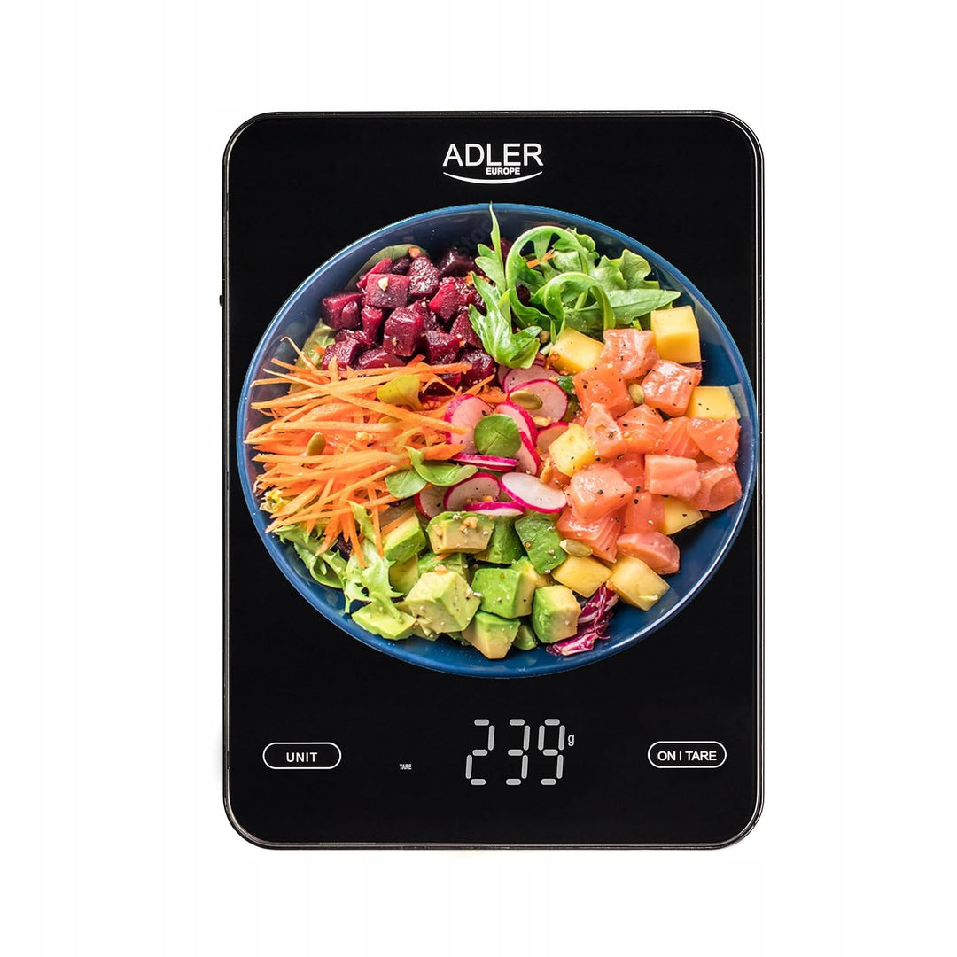 ADLER Küchenwaage - Maximale Kapazität 10kg, USB-wiederaufladbar