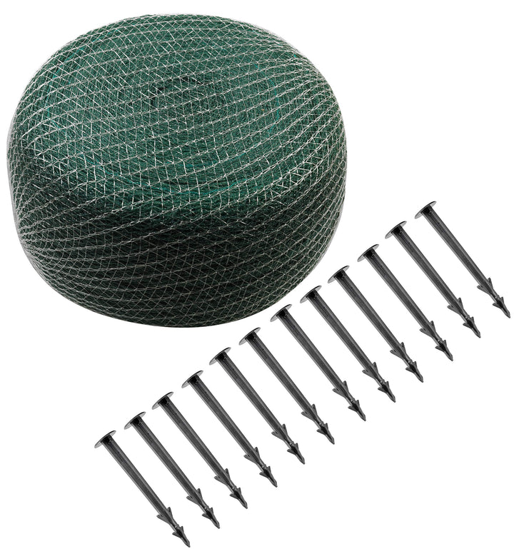 Meister Laubschutznetz 5 x 4 m - grün - 20 x 20 mm Maschenweite - Inklusive Erdanker - Robustes Gewe