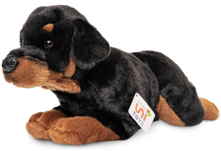 Uni-Toys - Rottweiler, liegend - 39 cm (Länge) - Plüsch-Hund, Haustier - Plüschtier, Kuscheltier, Ro