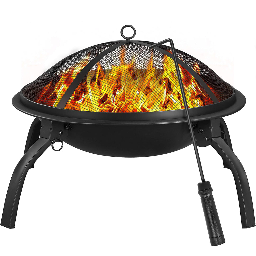 Yaheetech 2 in 1 Feuerschalen für den Garten klappbare Feuerstelle Feuerkorb mit Funkenschutz Kohler