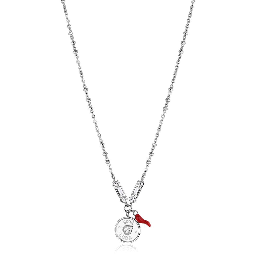 Brosway Damen-Halskette mit Marienkäfer-Symbol | Kollektion Chakra – BHKN075, 450mm, Edelstahl, Nich