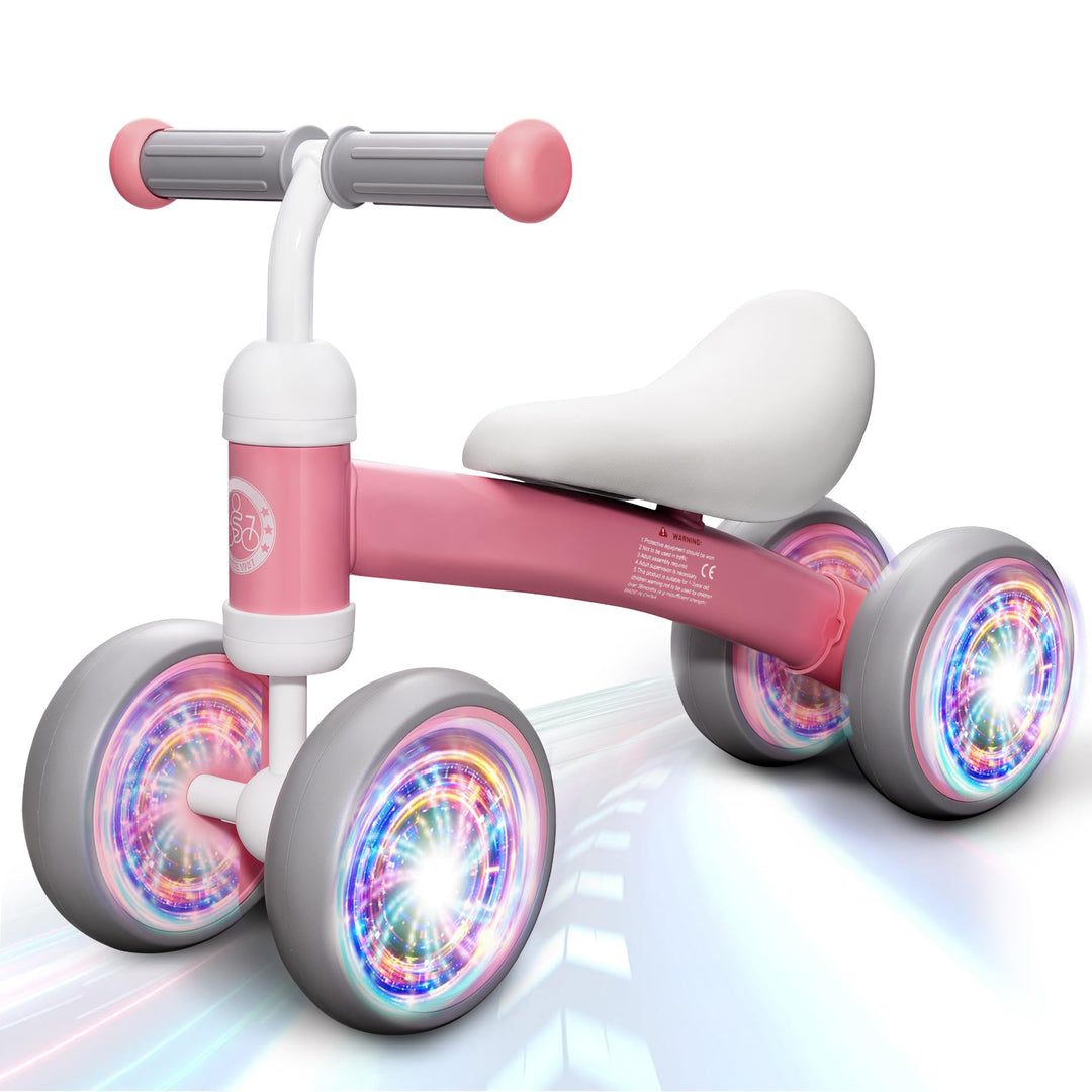 MHCYLION Kinder Laufrad ab 1 Jahr Balance Lauflernrad Spielzeug mit 4 Räder für 10-24 Monate Baby, E