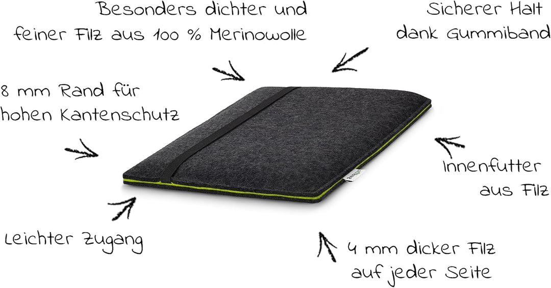 Stilbag massgeschneiderte Tablet-Hülle FINN | Tablettasche aus Filz | Tablet Schutzhülle | Tasche Ma