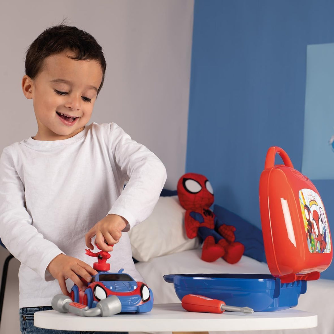 Smoby - Spidey Box – Werkzeugkoffer – Spielzeug zum Basteln für Kinder – 360905