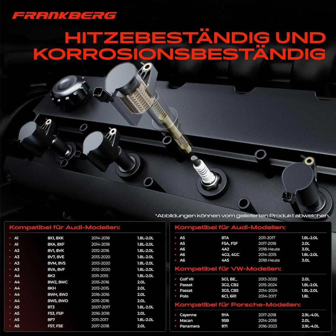 4x Zündspule für A1 A3 A4 A5 A6 A7 A8 Q2 Q3 Q5 Q8 TT C-a-y-e-n-n-e M-a-c-a-n Golf VII J-e-t-t-a IV P