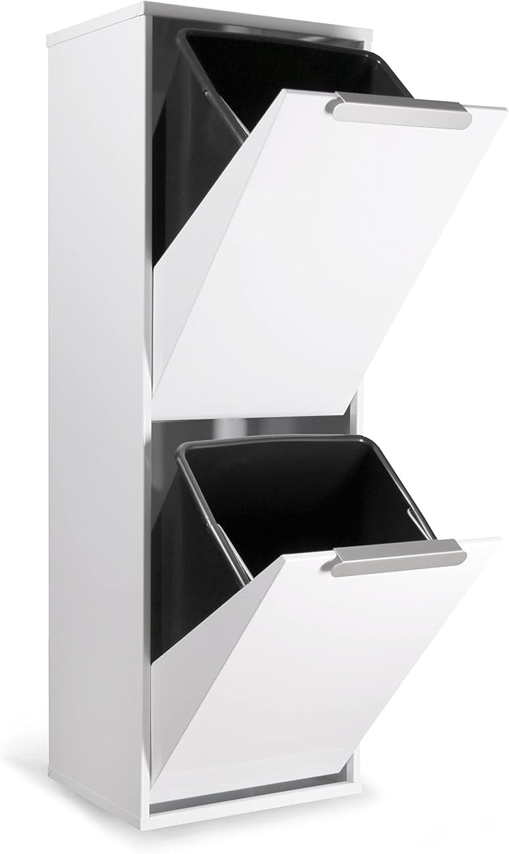 ARREGUI Ecoclas CR201-E Recycling Abfalleimer/Mülleimer aus Stahl, Mülltrennsystem mit 2 entnehmbare