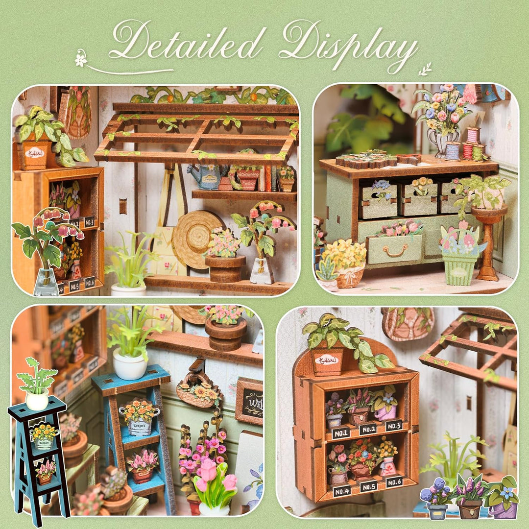 CUTEBEE Book Nook Kit – DIY Puppenhaus Häuser, Miniatur Haus Selber Bauen für Erwachsene, 3D-Holzpuz