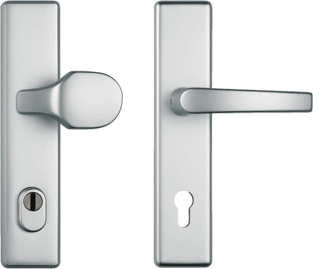 ABUS Tür-Schutzbeschlag HLZS814 F1 aluminium mit Zylinderschutz eckig Wechselgarnitur F1 Aluminium,