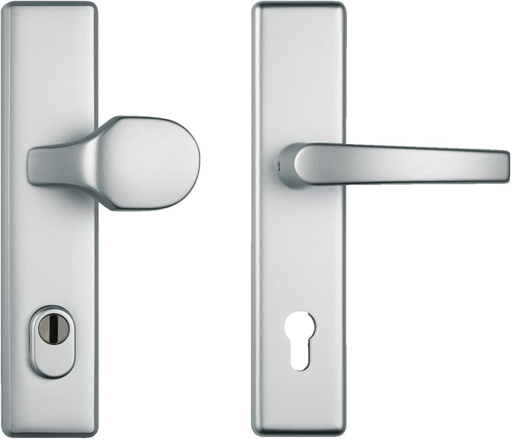 ABUS Tür-Schutzbeschlag HLZS814 F1 aluminium mit Zylinderschutz eckig Wechselgarnitur F1 Aluminium,