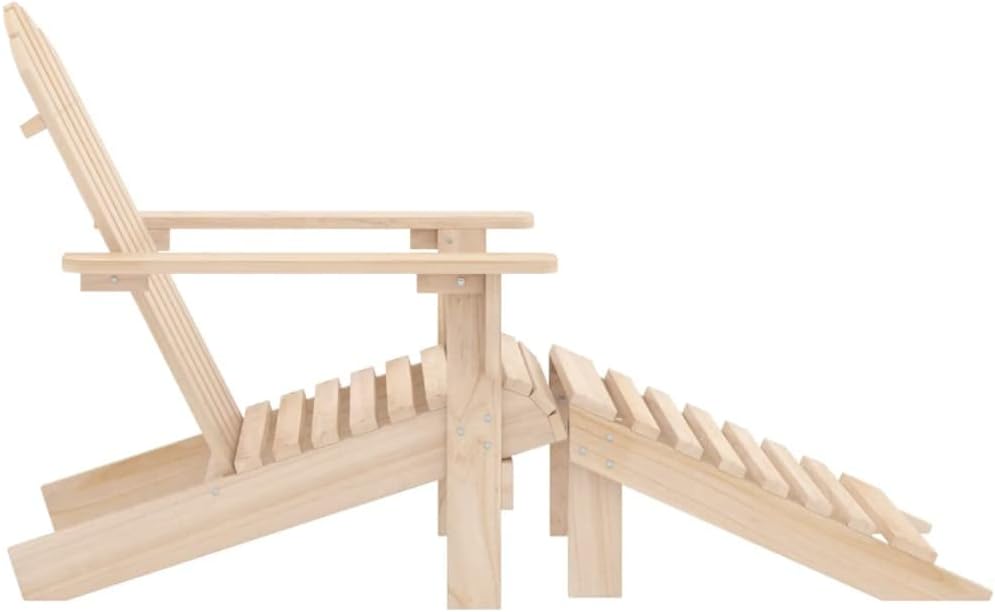 vidaXL Tannenholz Massiv Adirondack Gartenstuhl mit Fussstütze Liegestuhl Deckchair Gartenliege Gart