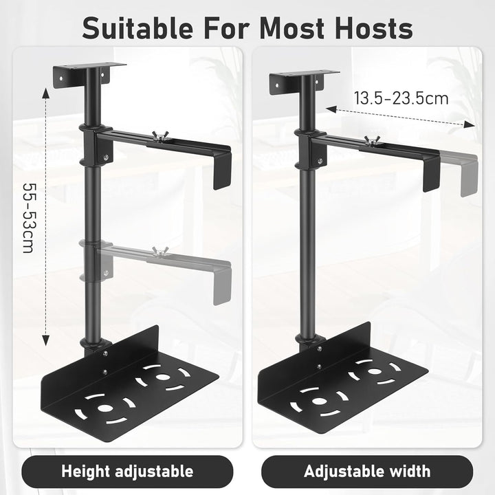 PC Halterung Unter Schreibtisch,PC Halterung,Einstellbare Höhe 50–530 Mm,Breite 135–225 Mm,Bis Zu 35