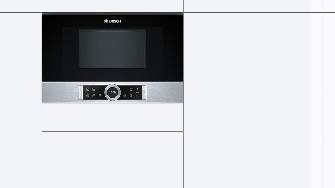 Bosch BFL634GS1 Serie 8 Einbau-Mikrowelle, 38 x 60 cm, 900 W, Türanschlag Links, AutoPilot 7 7 Autom