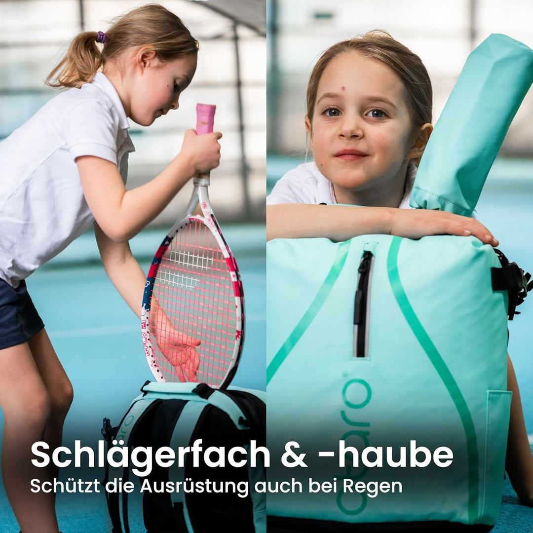 Otaro Tennisrucksack Kinder (19L) | Premium | Inkl. Separierten Schuhfach & Schlägerschutz | Deutsch