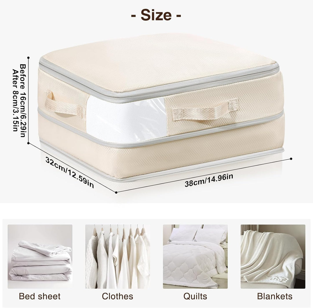 DIMJ Selbstkomprimierender Organizer - Bettwäsche Aufbewahrung, Packing Cubes Compression, Aufbewahr