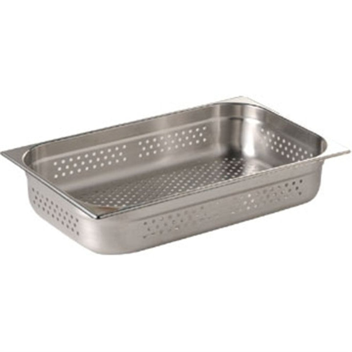 Vogue Gastronomiebehälter aus Edelstahl, Gastronorm 1/1, 200 mm tief, perforiert 200mm, 200mm
