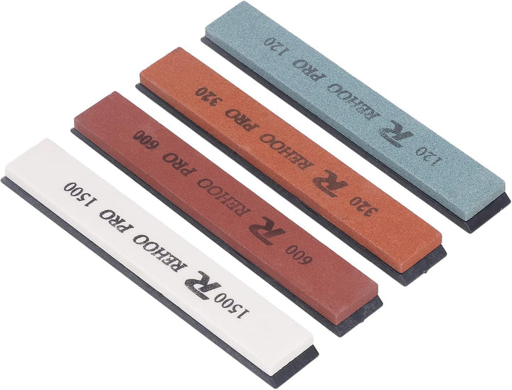 Schleifstein-Set, 4-seitiger Schleifstein, Körnung 120, 320, 600, 1500, Messerschärfstein, Schleifst