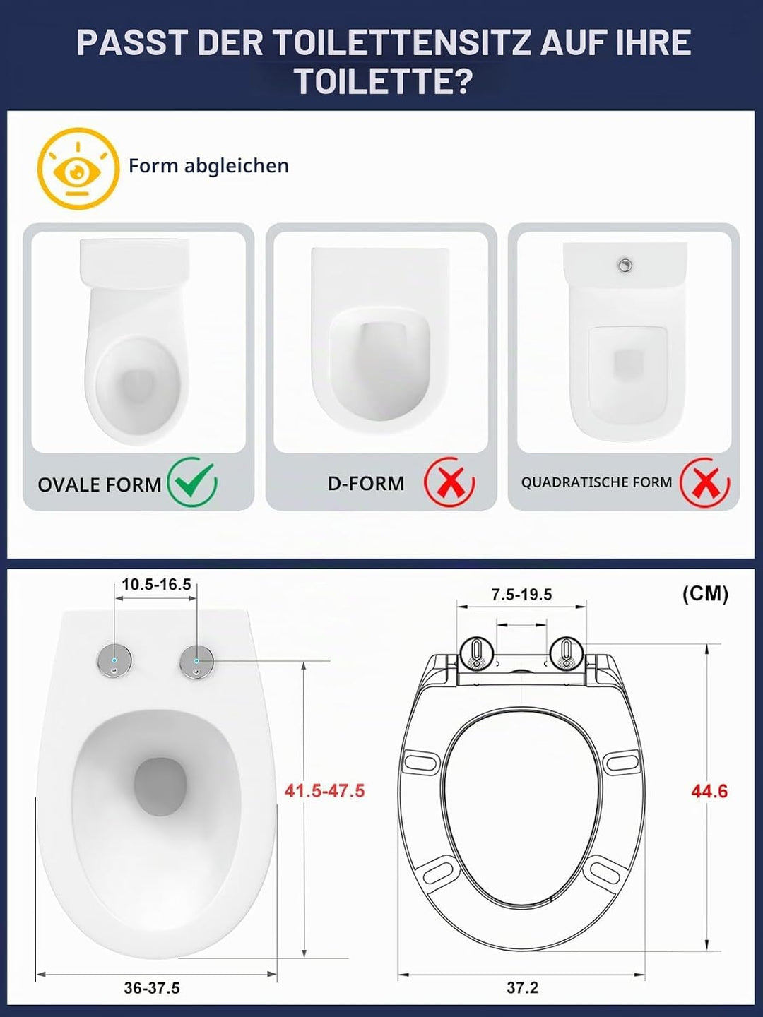 YEAUPE PRO Toilettendeckel mit Absenkautomatik, WC Sitz O Form mit Soft-Close, Grün Klodeckel mit Qu